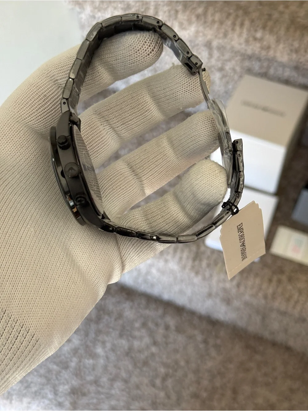 Emporio Armani Black mate with Green Chronograph dial Men's Watch